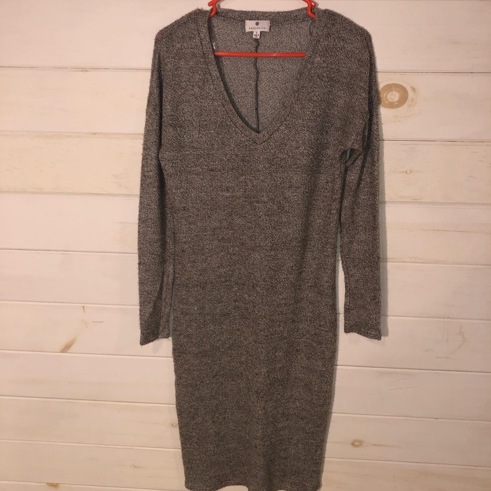Midi thin sweater dress